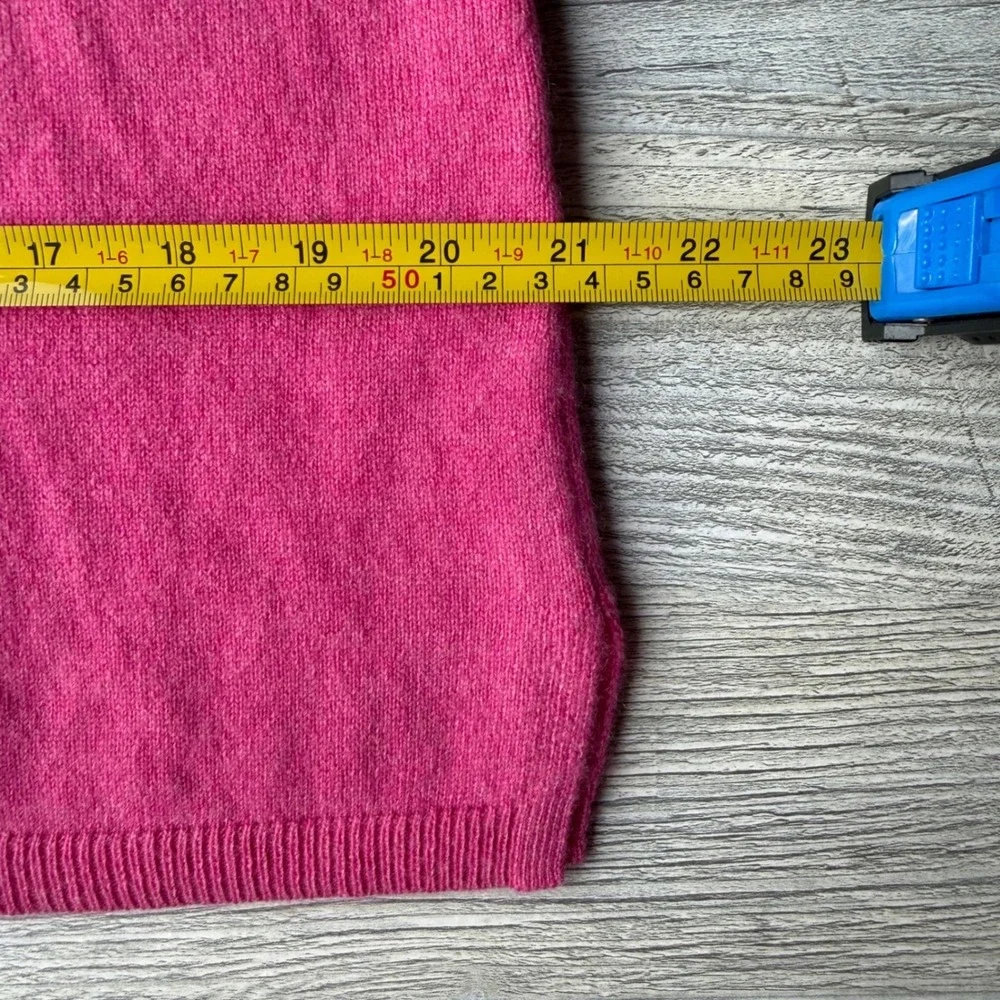 Talbots Pure Cashmere Cowl Neck Sweater Hot Pink Long Sleeve Knit Top Large